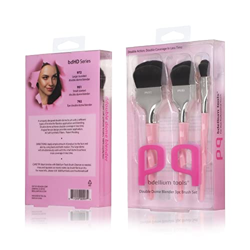 Professional Makeup Brush Set with Double Dome Blenders - 3 Pieces