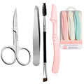 Eyebrow Razor, Hysotok Eyebrow Trimmer Kit with Stainless Steel Eyebrow Scissors Eyebrow Tweezers and Dual Angled Eyebrow Brush for Precise Eyebrow Grooming for Women