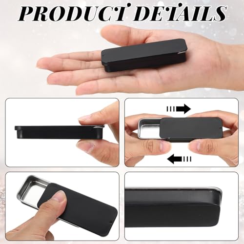 Norme Black 1 oz Lip Balm Containers 60pcs Metal Tins with Sliding Lids