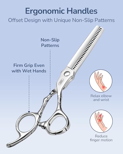 Professional Hair Thinning Scissors 6.5" - Japanese Stainless Steel Salon Shears for Styling & Home Use