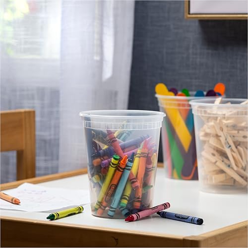32 oz. Clear Plastic Deli Food Storage Containers - 240 Pack Airtight, Microwave-Safe, Reusable