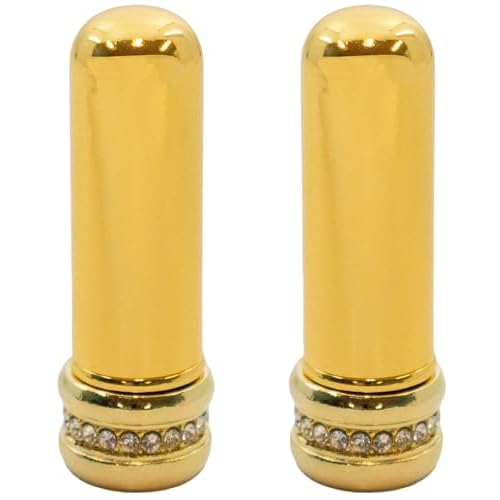 Stephanie Imports Set of 2 Vintage Refillable Perfume Bottles (Gold Bedazzle)