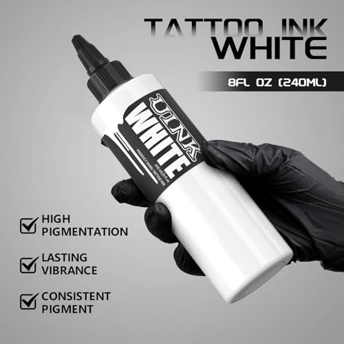 Tattoo Ink Set - 8 oz Triple Black & White Pigments - Vegan, Long-Lasting, Fast-Drying - Variation: Black/White Set