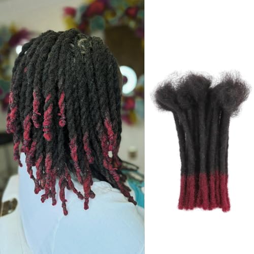 Viovian 1b-Bug 6 Inch Human Hair Dreadlock Extensions - 60 Strands Ombre Locs