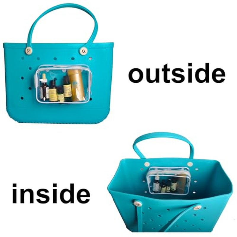 3 Packs Clear Beach Tote Bag Accessories Compatible with Bogg Bag Insert Bag Travel Cellphone Makeup Clean Toiletry Brush Organizer Cosmetic Divider Storage Inner Pouch