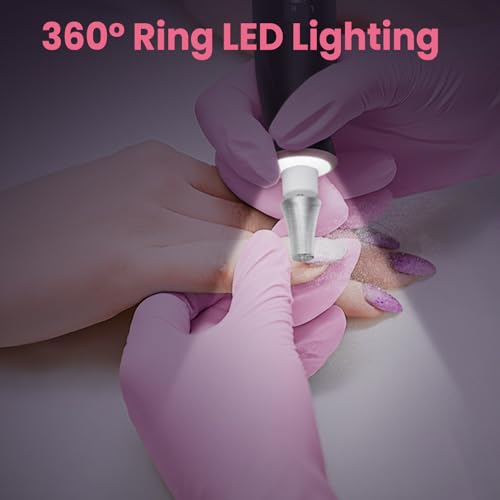 Black Electric Nail Drill with 10 Speeds & 10 Bits – Beginner-Friendly Professional Nail File