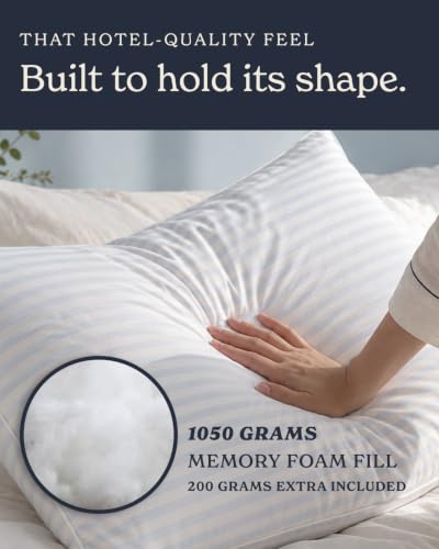Adjustable Cooling Pillow Queen Size - Down Alternative with Custom Fill & Cool-Touch Cover