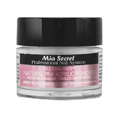 Mia Secret Clear Acrylic Nail Powder With Multibalance Natral Pink Acrylic Powder - 1/4 oz.