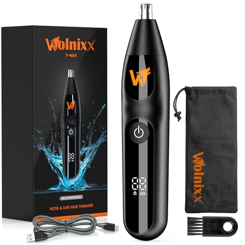 WOLNIXX Nose & Ear Trimmer - Wet/Dry Rechargeable Electric Grooming Tool, 8000 RPM, Model 2026