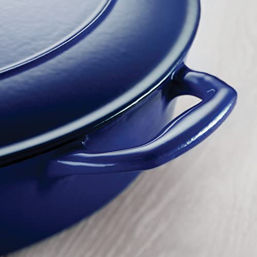 Enameled Cast Iron Dutch Oven 7 Qt Oval with Lid - Blue Variation