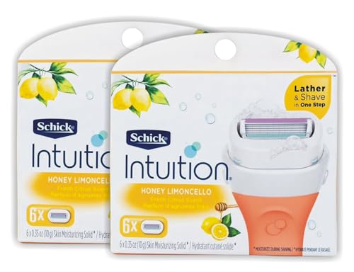 Schick Intuition Razor Blade Refills 12-Pack Honey Limoncello Scent Moisturizing Shaving Cartridges