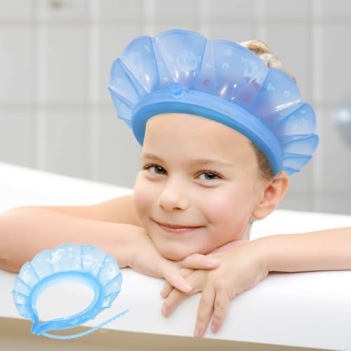 Baby Bath Visor Silicone Shower Cap - Leak-Proof, Adjustable & Tear-Free Fit for 24+ Months