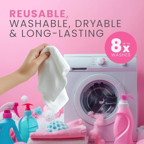 Reusable Makeup Remover Towels - Ultra Soft Face & Body Cloths, 25 Count