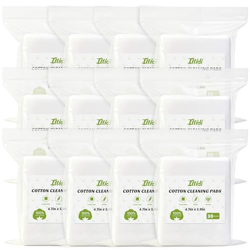 Ultrasoft Cotton Pads for Sensitive Skin - 360 Count Jumbo 4.7x5.9 Inch
