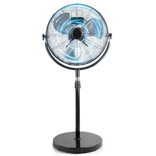 18-Inch Heavy Duty Metal Pedestal Fan with Adjustable Height & Quiet Operation