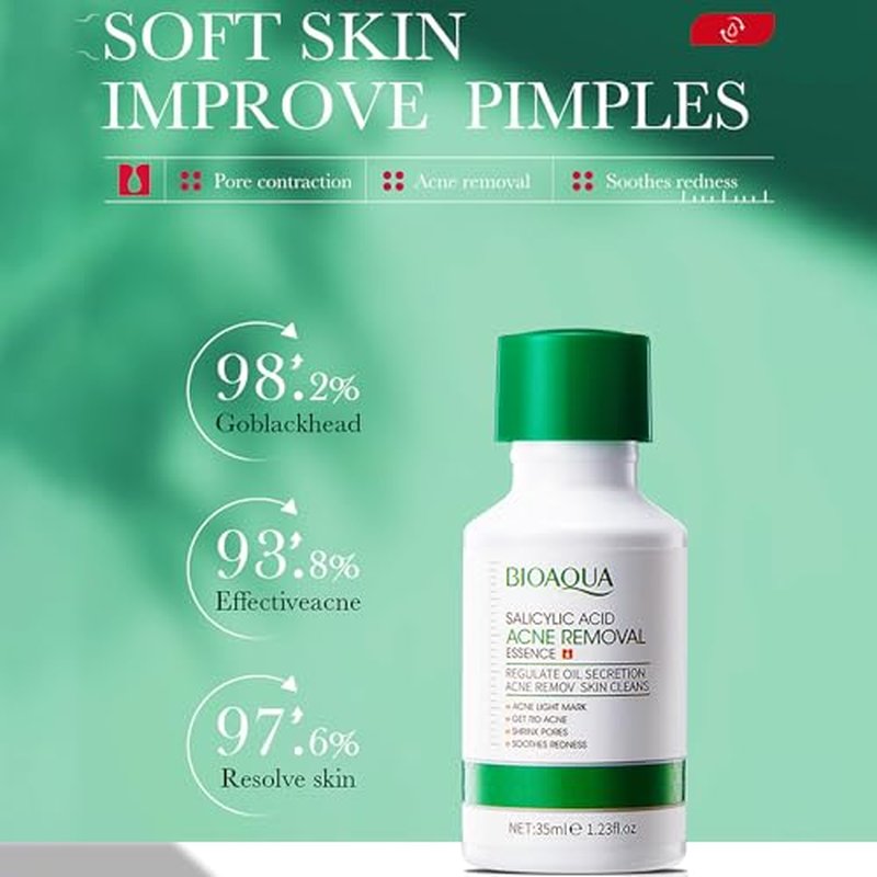 BIOAQUA Salicylic Acid Acne Removal Essence Shrinks Pores Soothing Redness Fade Acne Marks 35ml / 1.23fl.oz