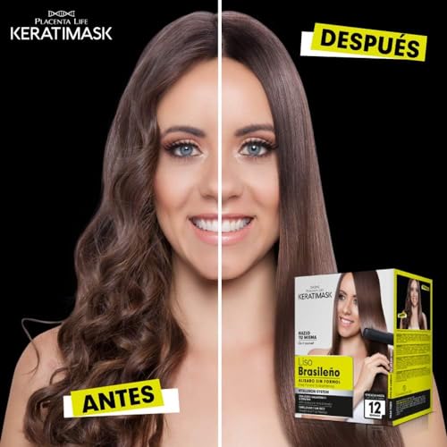 PLACENTA LIFE KERATIMASK Brazilian Keratin Hair Straightening Kit - Formaldehyde-Free, Long-Lasting Frizz Control & Shine