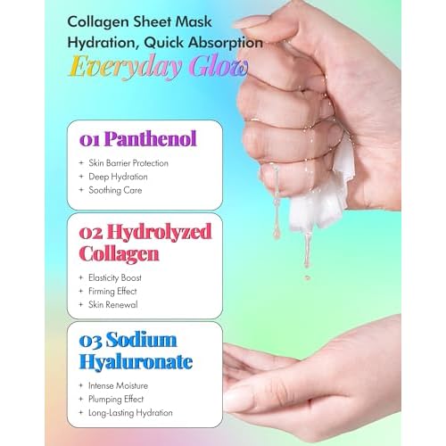 DERMAL 24 Combo Pack Made in Korea Facial Mask ? 20+ Years of K-Beauty Experience, Premium Quality Korean Sheet Masks for Daily Skincare Routine