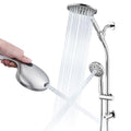 UCLIMAA Chrome High Pressure Shower Head & Handheld Combo with Adjustable Slide Bar