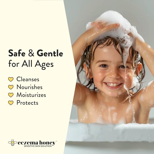 Eczema Honey Nourishing Shampoo for Sensitive & Dry Scalp - Natural Dandruff Relief, 8 Oz