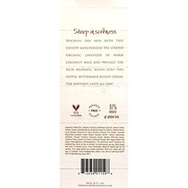 FarmHouse Fresh Buttermilk Lavender Steeped Milk Lotion, 8 Fl Oz