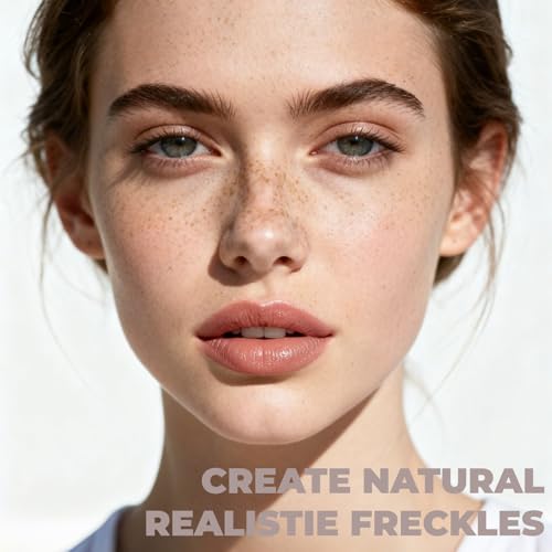 2PCS Freckle Pen, Soft Dot Faux Freckle Stamp for Natural Lifelike Sun-kissed Makeup, Waterproof & Long Lasting Quick Dry Magic Fake Freckles Stain Marker (01 Light & 02 Medium)