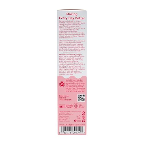 Kids Organic Toothpaste with Dragon Fruit - Pack of 2, 3oz - Non-Toxic & Fluoride-Free