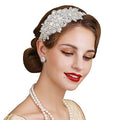 SWEETV Silver Rhinestone Flapper Headband 1920s Gatsby Hair Accessories for Women