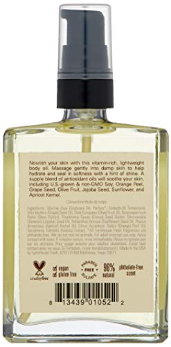 FarmHouse Fresh Clementine Body Oil - Moisturizing Natural Skincare, 4 Fl Oz