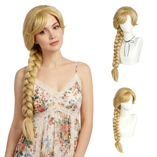 Braid Blonde Long Anime Wig - Princess Braided Hair for Cosplay & Parties (Variation of Braid Blonde)