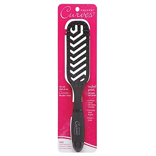 Cricket Curves Vent Hair Brush for Blow Drying and Styling Anti-Static Nylon Bristle Hairbrush for Long, Short, Thick, Thin, Curly, Straight, Wavy, Wet to Dry Hair - Ideal for Women, Men & Stylists