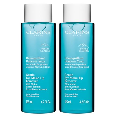 Clarins Gentle Eye Make-Up Remover | Removes Light To Medium Eye Make-Up | Cleanses, Soothes and Softens | Conditions Lashes | Oil-Free | Ophthalmologist Tested | All Skin Types | 4.2 Fluid Ounces