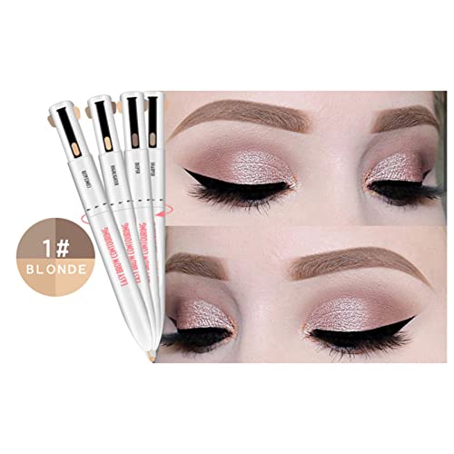 4 In1 Eyebrow Highlight Pen, Eyebrow Pencil, Lasting Eye Makeup Beauty Tool, Brow Defining Pencil (1# Blonde)