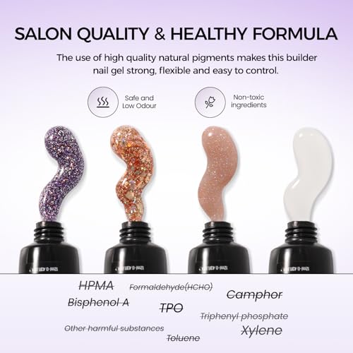 VANSISOS Poly Gel Nail Extension Kit with 12 Colors & UV Light for DIY Manicure
