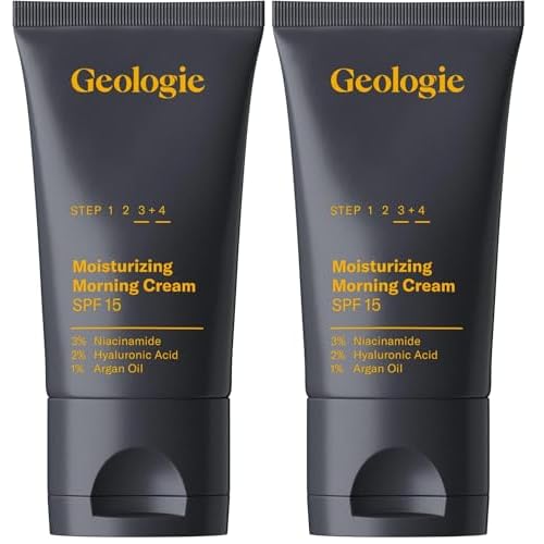 Geologie Moisturizing Face Cream with SPF 15 | Daily Hydrating Cream with Hyaluronic Acid & Niacinamide | Lightweight | For Men & Women (Pack of 2)