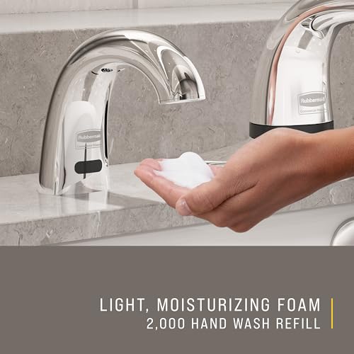 Rubbermaid Commercial Products OneShot Dye & Fragrance Free Foam Hand Soap Refill, 1600mL, Green Seal Certified, Compatible with RCP's Touchless OneShot Foam Dispensers, for Restrooms