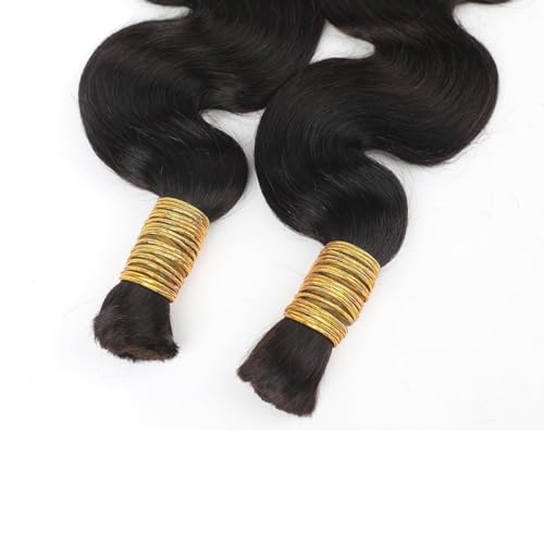 16 Inch Human Braiding Hair Body Wave Bulk for Boho Braids - No Weft, 100g