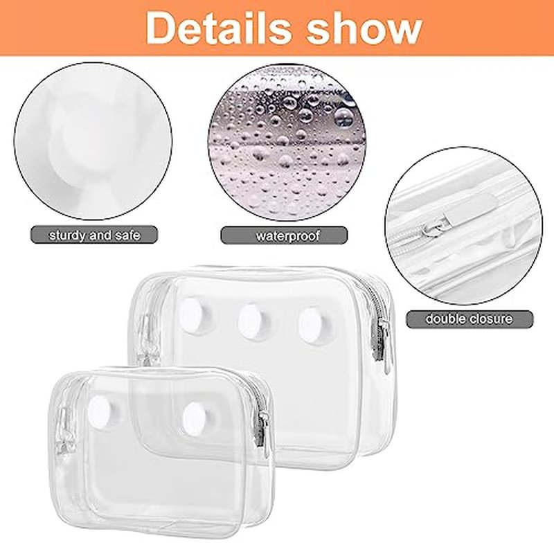 3 Packs Clear Bogg Beach Tote Bag with 2 Pack Insert Hooks Accessories for Bogg Bags Travel Makeup Clean Toiletry Brush Organizer Cosmetic Divider Storage Inner Pouch