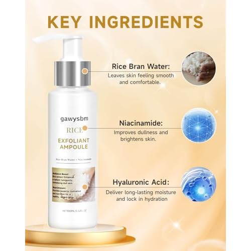 Peel Shot Glow Rice Ampoule Duo, Black and White Rice Peeling, Soft Rice Exfoliating Face & Body Scrub, Gentle Peel & Deep Hydration, Rice Exfoliant Serum (White Rice, 3.52 FL.OZ)