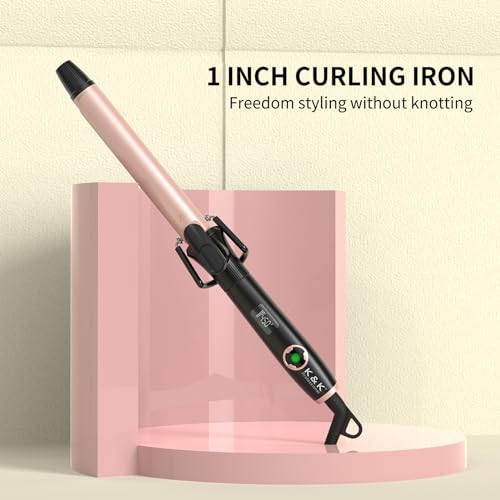 1 Inch Ceramic Curling Iron with Dual Voltage & LCD Display