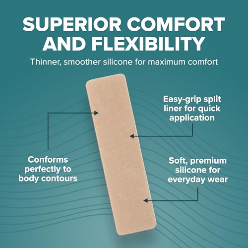 Silicone Scar Sheets Reusable 1.4x6 Inch Natural Skin Care Tape - Biodermis