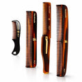 Tortoise Shell Hair & Beard Comb Set - 4-Piece Grooming Kit for Men & Women