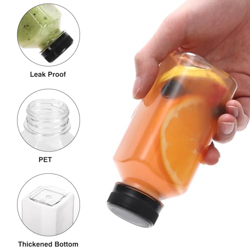 8oz Plastic Juice Bottles with Caps - 134 Pack, Reusable Food Storage Containers