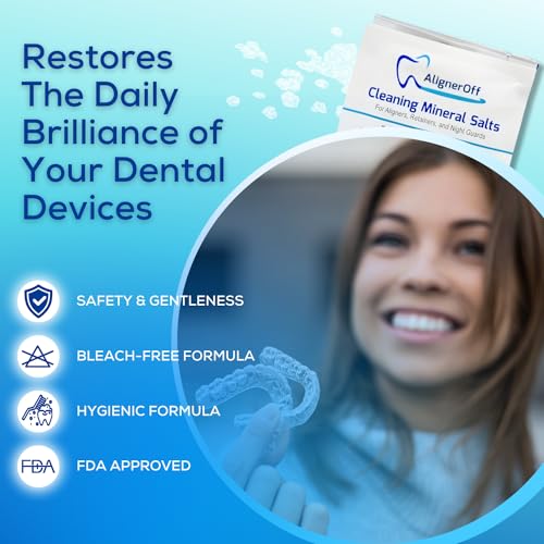 Aligner Cleaning Crystals for Invisalign & Retainers - 50 Packets Safe Dental Hygiene