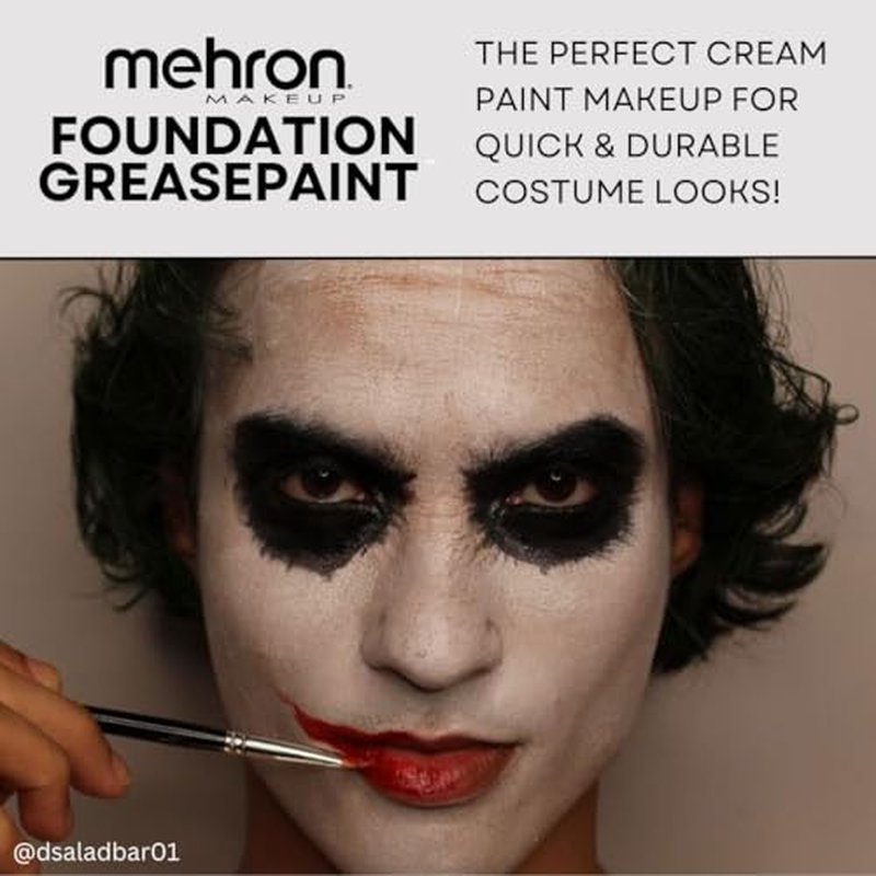 Mehron Makeup Foundation Greasepaint | Stage, Face Paint, Body Paint, Halloween Makeup 1.25 oz (38 g) (BLACK)