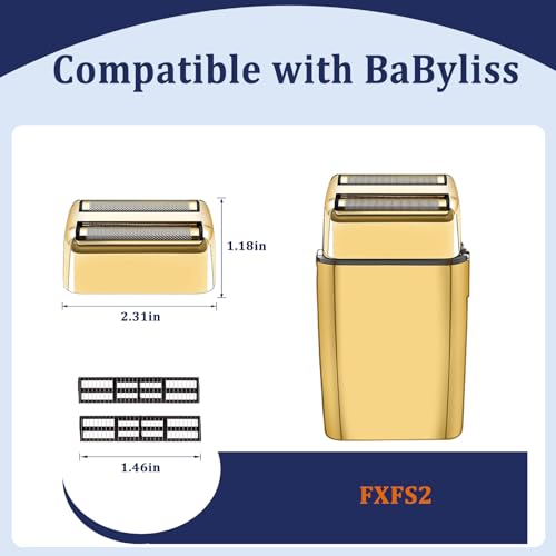 Professional Shaver Replacement Foil and Cutters Compatible with BaBylissPRO Barberology FXFS2 Shaver (1Pack)