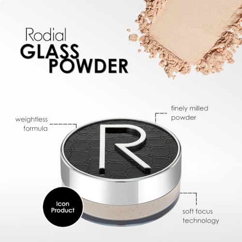 Rodial Glass Powder 0.63 oz - Skin-Perfecting Loose Setting Powder for a Soft-Focus Glow, Blurring & Shine-Control for a Smooth, Luminous Glass Skin Look