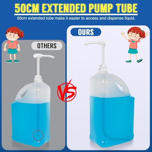 6 Pack 38-400 Gallon Pump Dispenser with 50cm Extended Tube for 5 Gallon Jugs