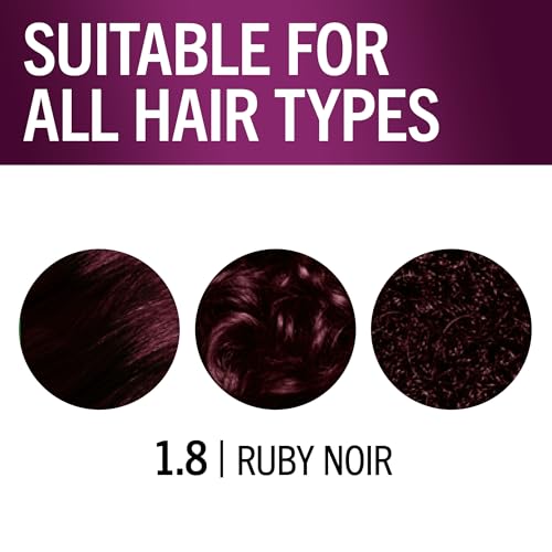 Schwarzkopf Keratin Color Permanent Hair Color, 1.8 Ruby Noir, 1 Application - Professionally Inspired Permanent Hair Dye, for up to 80% Less Breakage vs Untreated Hair and up to 100% Gray Coverage