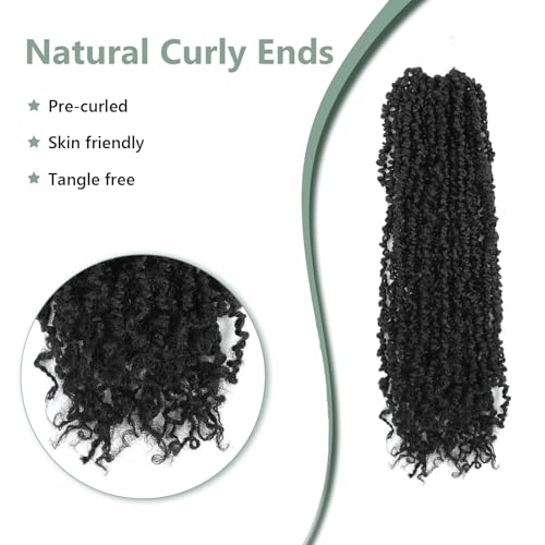 Pre-Looped Yanky Twist Crochet Hair Extensions 12 Inch for Natural Hairstyles